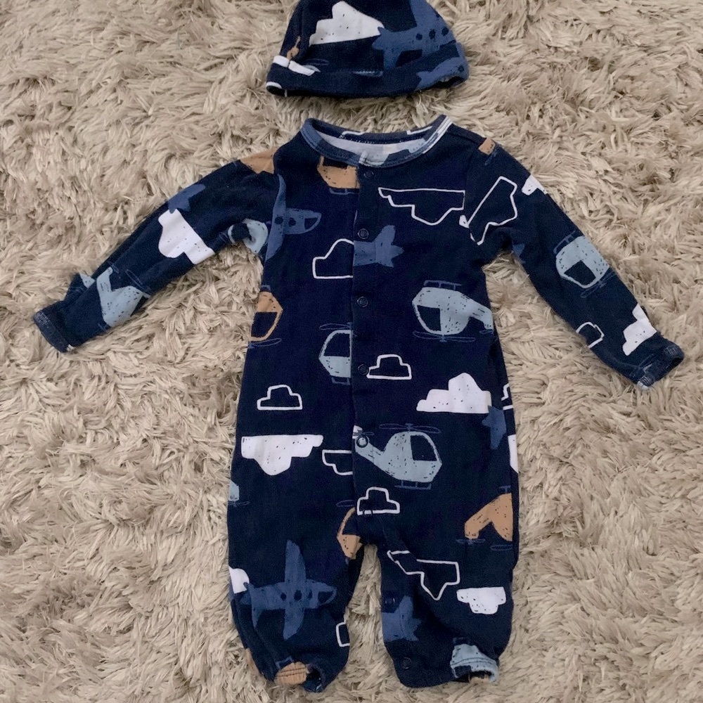 Baby Boys Coverall & Hat Set